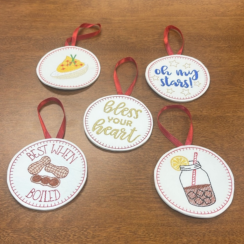 Southern phrases and items ornaments